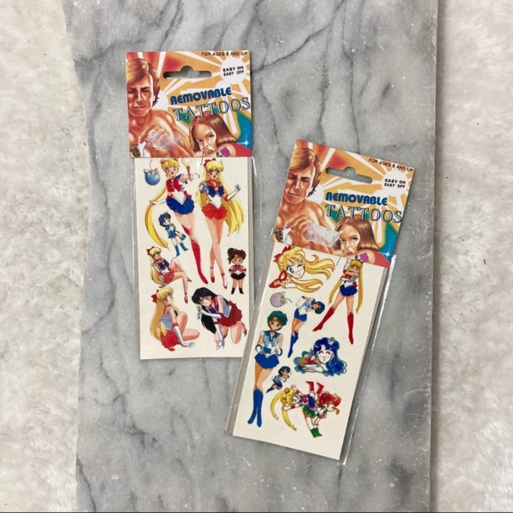 Vintage 90s Sailor Moon Rub On Tattoos New Vntg Anime